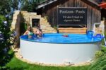 Poolzon Stahlwandpool 350x120cm Pool für Garten Outdoor Schwimmbecken Sommer Badespaß Familie Kinder Premium Qualität Gartenpool Wellness