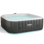 Arebos Whirlpool 185x185cm 6 Personen LED aufblasbar Pool für Garten Outdoor Schwimmbecken Sommer Badespaß Familie Kinder Premium Qualität – Bild 7