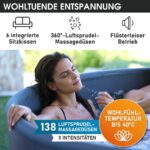 MSpa Mono Aufblasbarer Whirlpool 4-8 Personen | Ø125-224cm | bis 144 Massagedüsen | Heizung Timer Abdeckung | In-Outdoor Spa – Bild 5